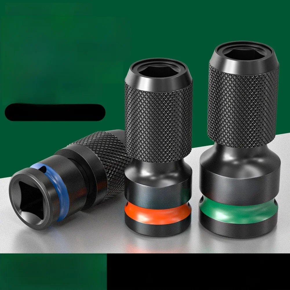 1pc FOR IMPACT Wrench Adapter 1/2 3/8 1/4 To 6.35mm Hex Bit Socket Adapter For Impact Driver Socket Set Fast Bit Changing Tool