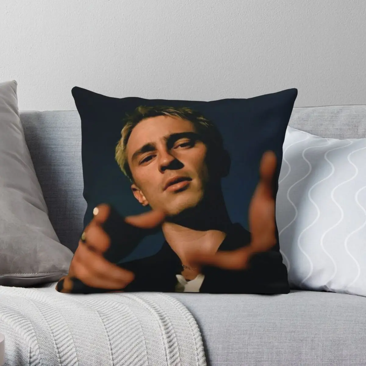 

Drew Starkey Actor Pillowcase Polyester Linen Velvet Pattern Zip Decor Pillow Case Room Cushion Cover