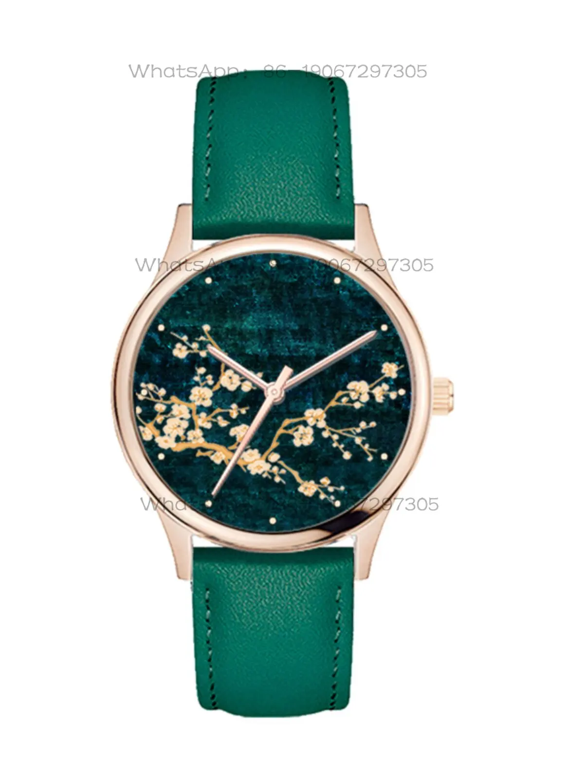 Guochao wind Youlan Meizhu niche design green retro waterproof watch female student birthday gift lettering customization