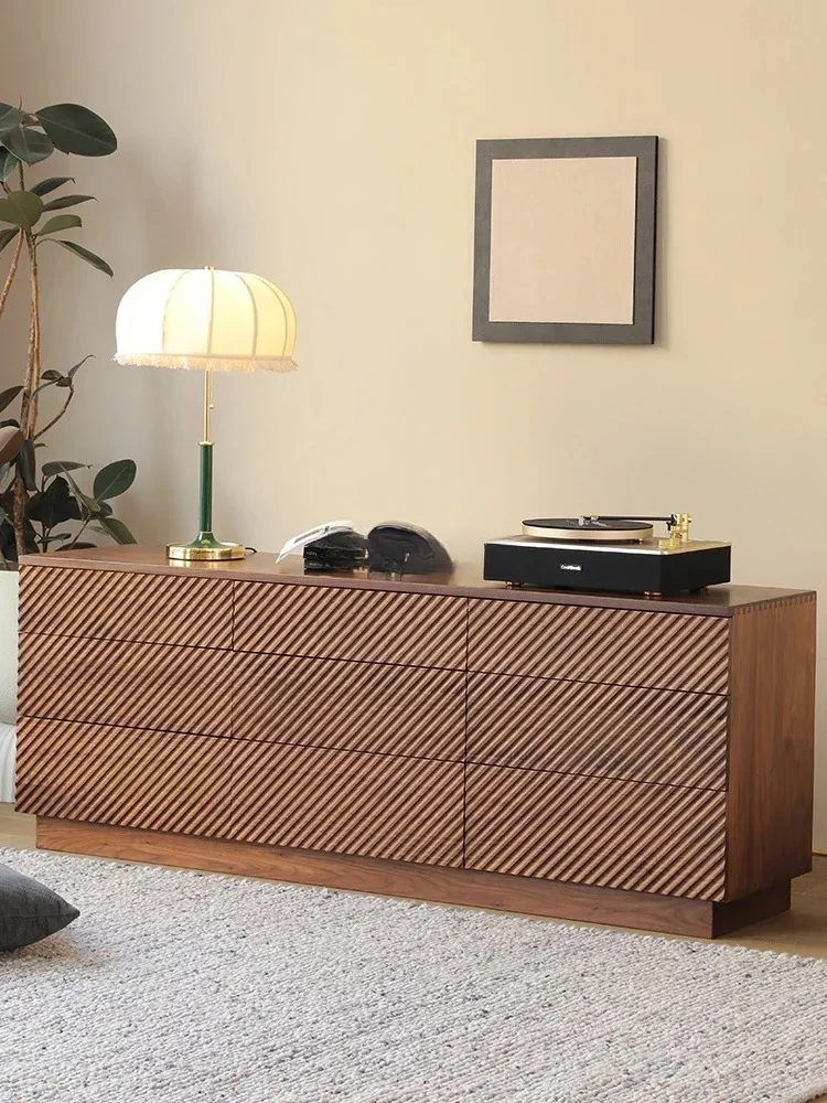 

Североамериканский черный орех, массив дерева, девять ведер, шкаф с шипами и врезной шкафчик для хранения вещей, с несколькими ящиками в скандинавском стиле