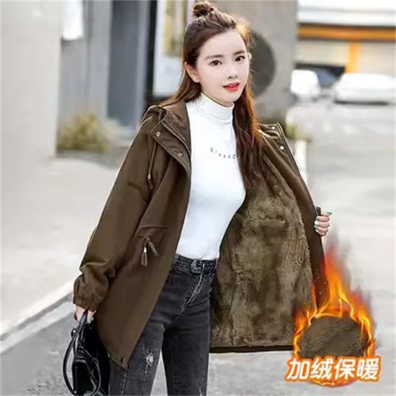 Pai Overcomes Cotton-padded Women's Autumn and Winter 2023 New Cashmere Warm Sleeved Long Medium Length Cotton-padded Jacket