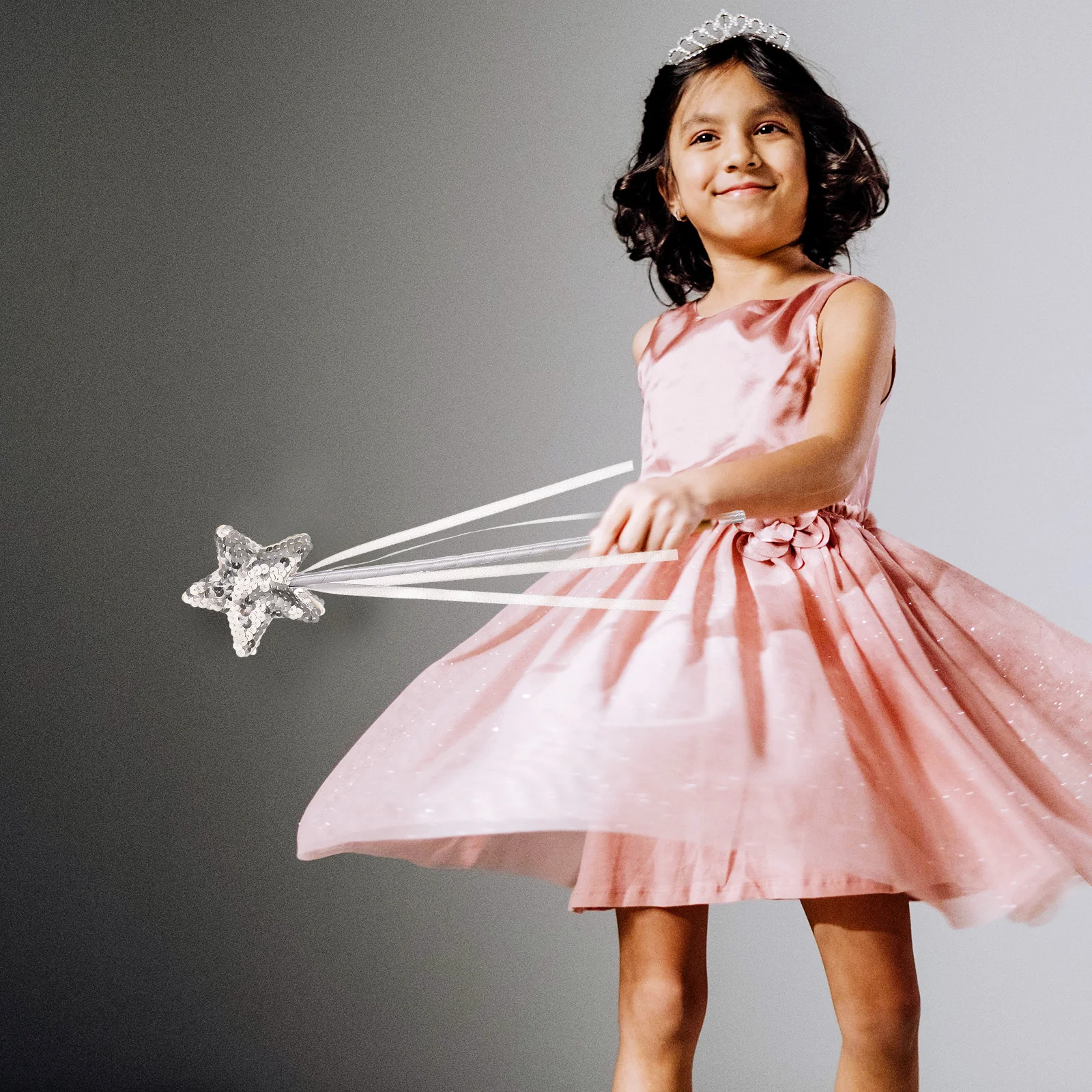 

3Pcs Star Fairy Wand Bright Color Glitter Finish Party Favors Wand for Kids Photography Props Girl Birthday Gift Set