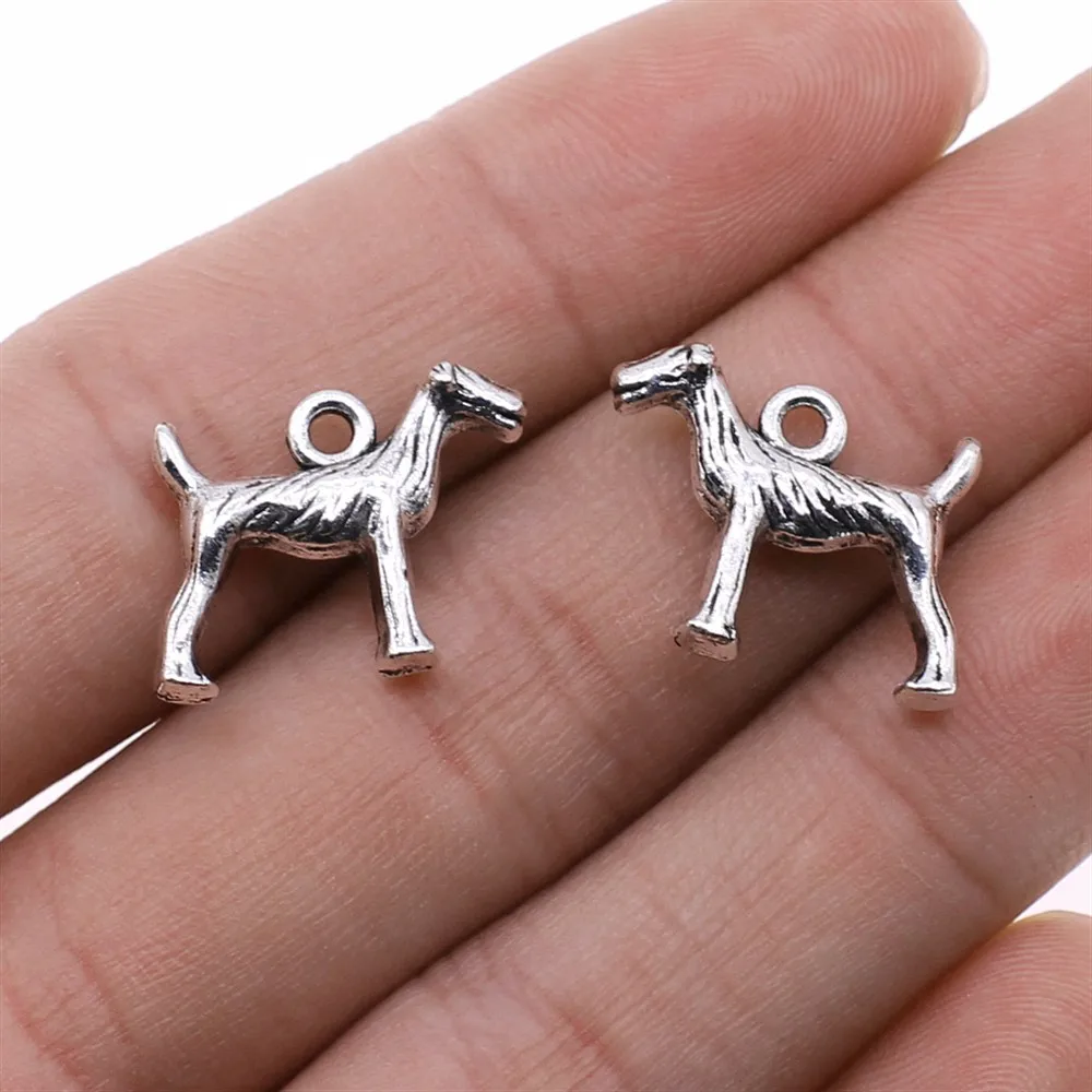 WYSIWYG 4pcs 18x15mm Jewelry Making Handmade Craft Charms Puppy Hound Dog Greyhound Pendant