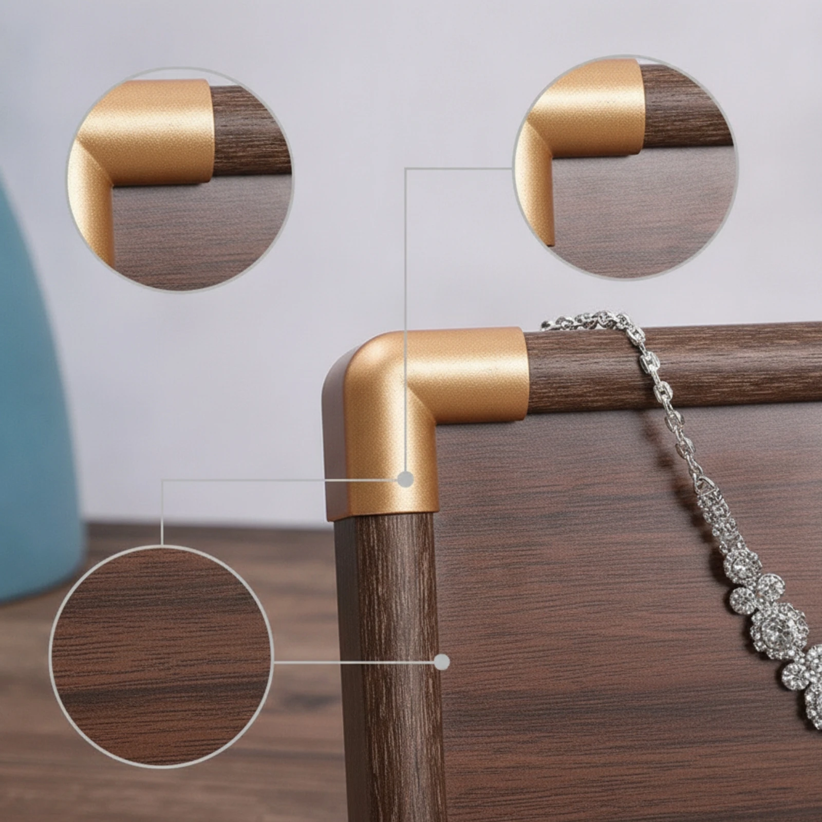 Necklace Display Board Rectangular Jewelry Tabletop Display Board Wooden High-Quality for Jewelers, Retail Counter, Vanity