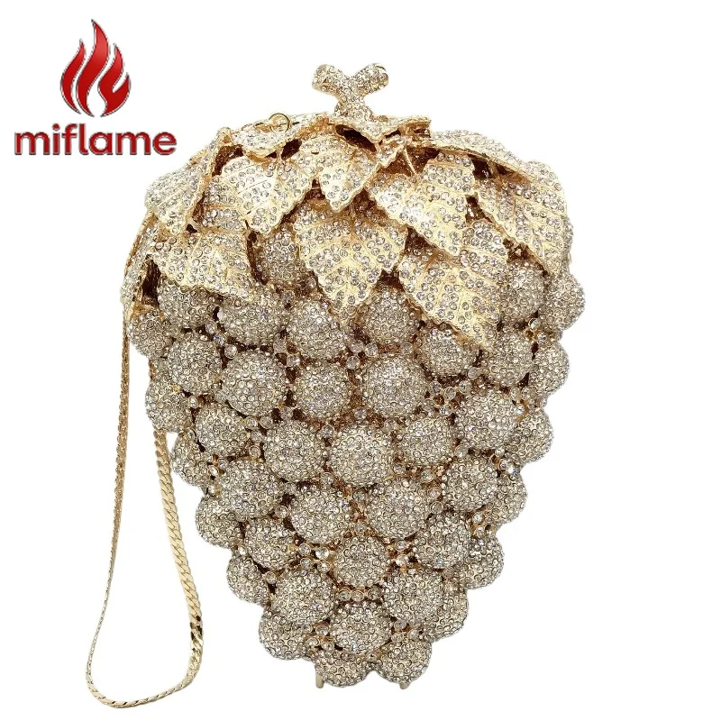 Crystal Rhinestone Lattice Metal Full Diamond Clutch Bag Evening Party Purse Fashion