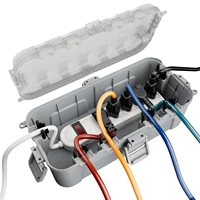 Cubierta de cable de extensión resistente a la intemperie IP54 con tapa transparente para toma de corriente, enchufe ligero, caja eléctrica mediana para exteriores, resistente al agua