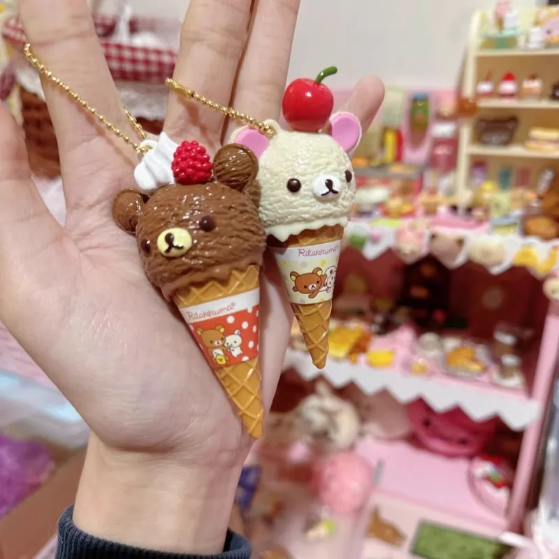 Anime Fiugre Rilakkuma Gelato Orso Bead Carino Kawaii Giocattolo Catena Appesa Borsa Cieca Scatola Giocattolo Modello Decoratoion Ciondolo Regali per Bambini