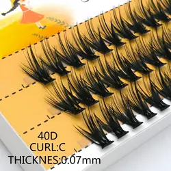 60 Bunches Natural Mink Eyelashes Individual Cluster Eyelash Extension 20/30/40D Eyelash Cluster Makeup Tools Lashes wholesale