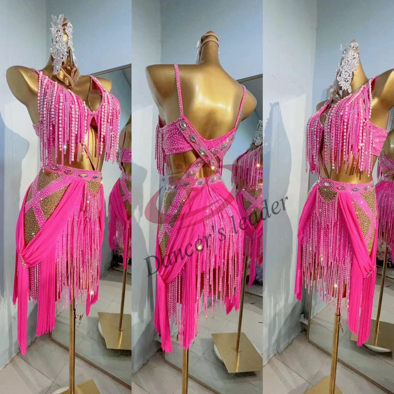 زي مسابقة الرقص اللاتيني، زي موحد عالي الجودة، حزام من القماش المخصص، ملابس رومبا تشا تانجو، فستان أسود لحمام السباحة