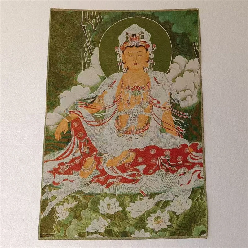 

Картина ткани с вышивкой Тханка, картина ткани с вышивкой Lotus Guanyin, картина для украшения дома и офиса