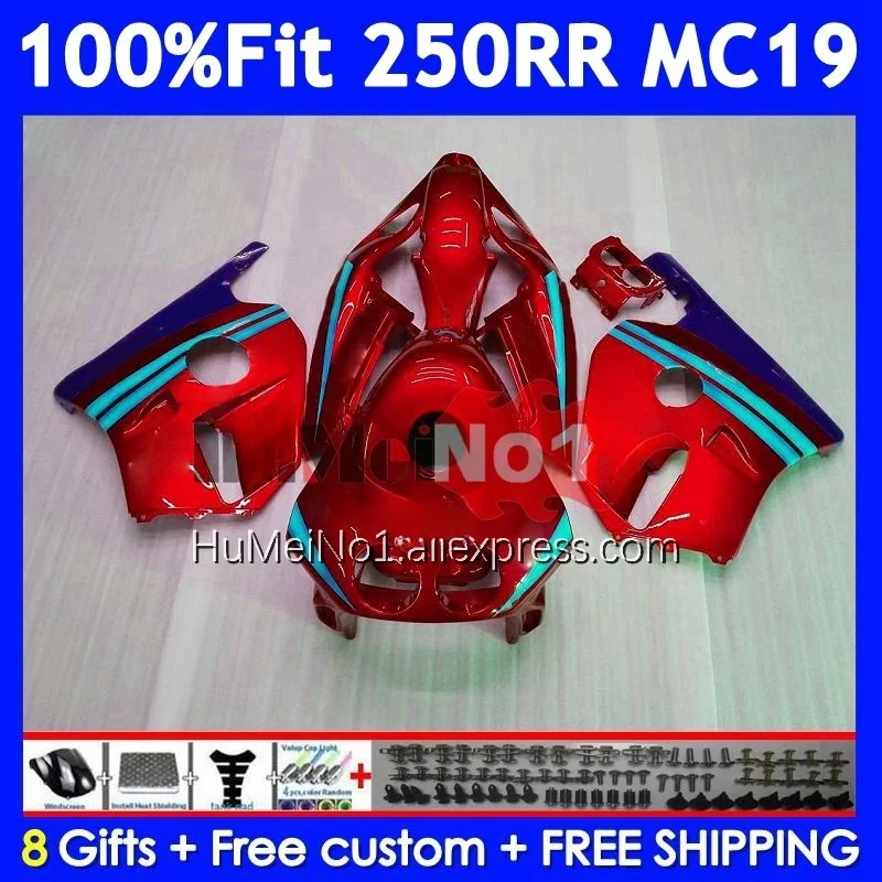 Injection Body For HONDA CBR250RR CBR 250 RR Red Movistar MC19 17No.217 CBR250 RR CBR 250RR 250R 88 89 1988 1989 OEM Fairing Kit