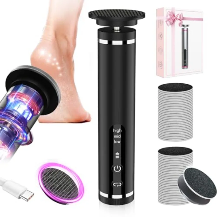 

Electric Feet Callus Remover with Nano-Glass Head and 60Pcs Sandpaper Discs 3 Hours Run Time Electric Callus Remover for Feet w