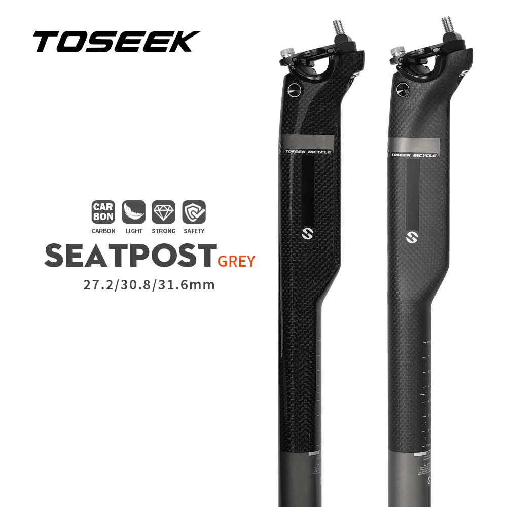 TOSEEK Seatpost Carbon Mtb Bicycle Seat Offset 20mm Bike Seat Post 27.2/30.8/31.6 Seat For Bicycle Length 350/400mm