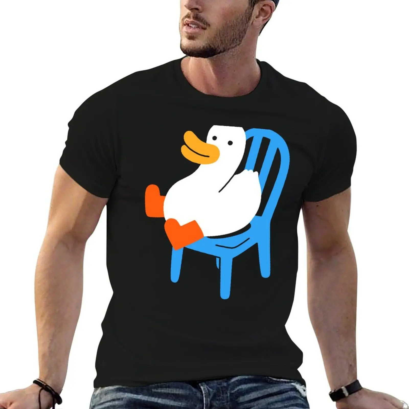 

Duck Sitting in a Chair T-Shirt t shirt man plain cotton t shirts high quality T-Shirt