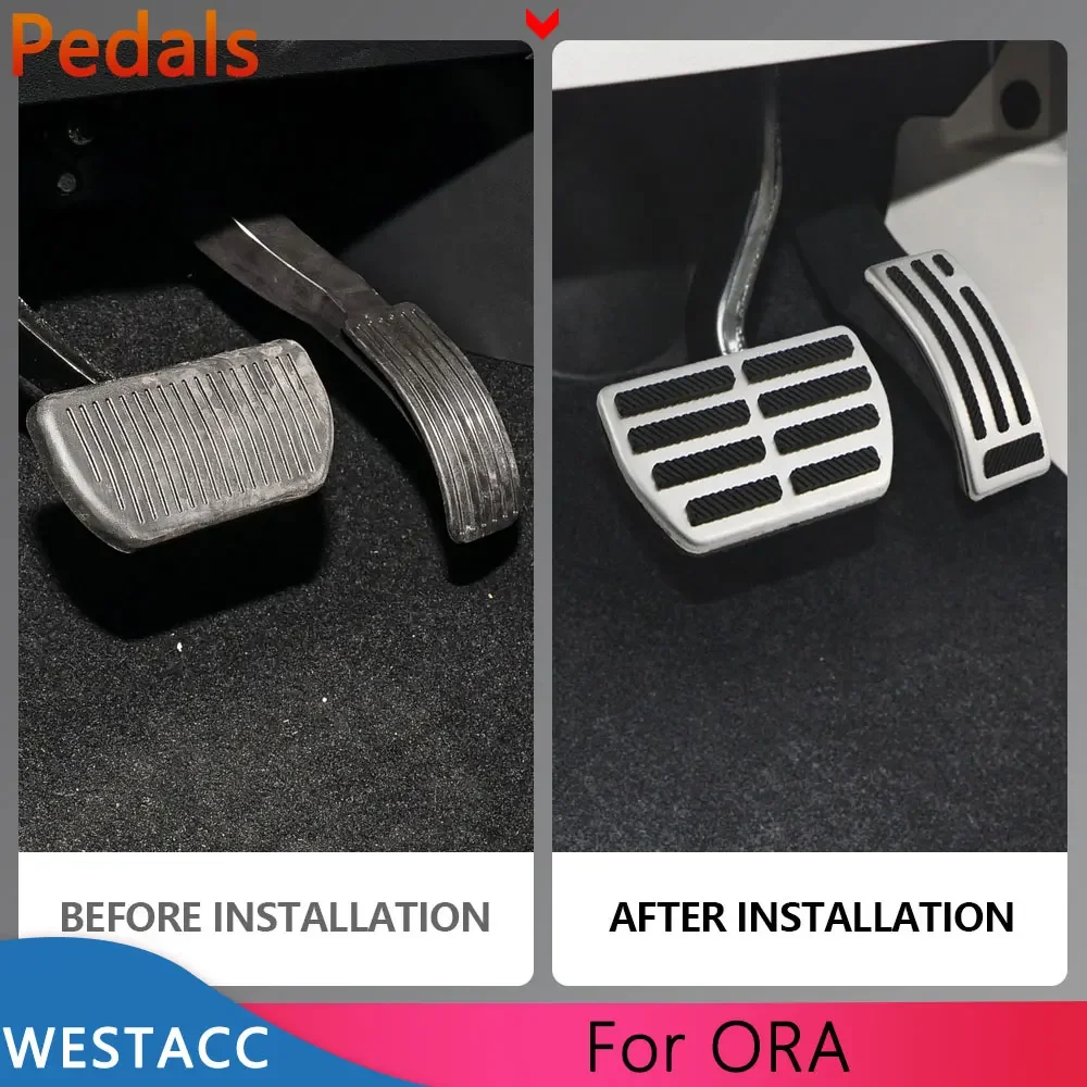 Car Pedals for Ora Funky Cat EV Good Cat  ES11 2022 2023 AT Stainless Steel Accelerator Gas Brake Pedal Cover Pad Accessories