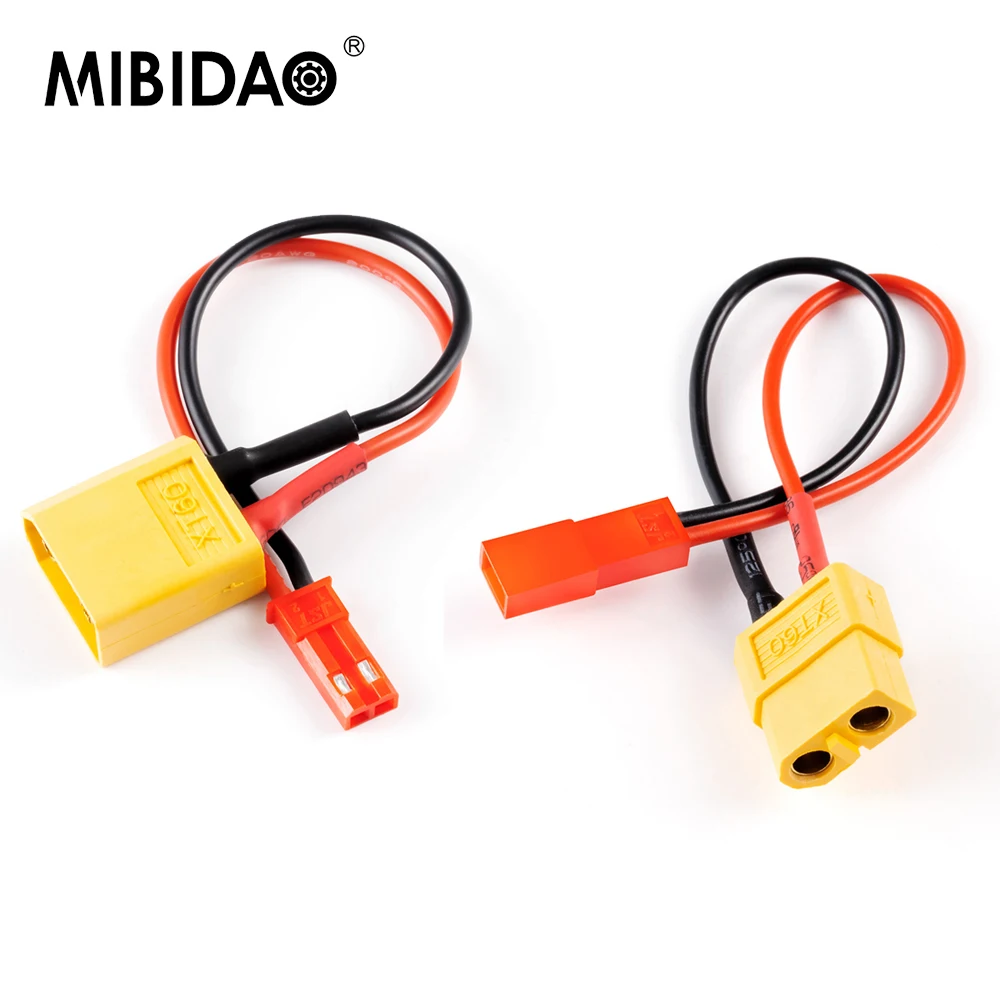 MIBIDAO Male / Female JST Adapter Cable XT60 Plug Connector for RC Airplane Car Model ESC Parts Accessories