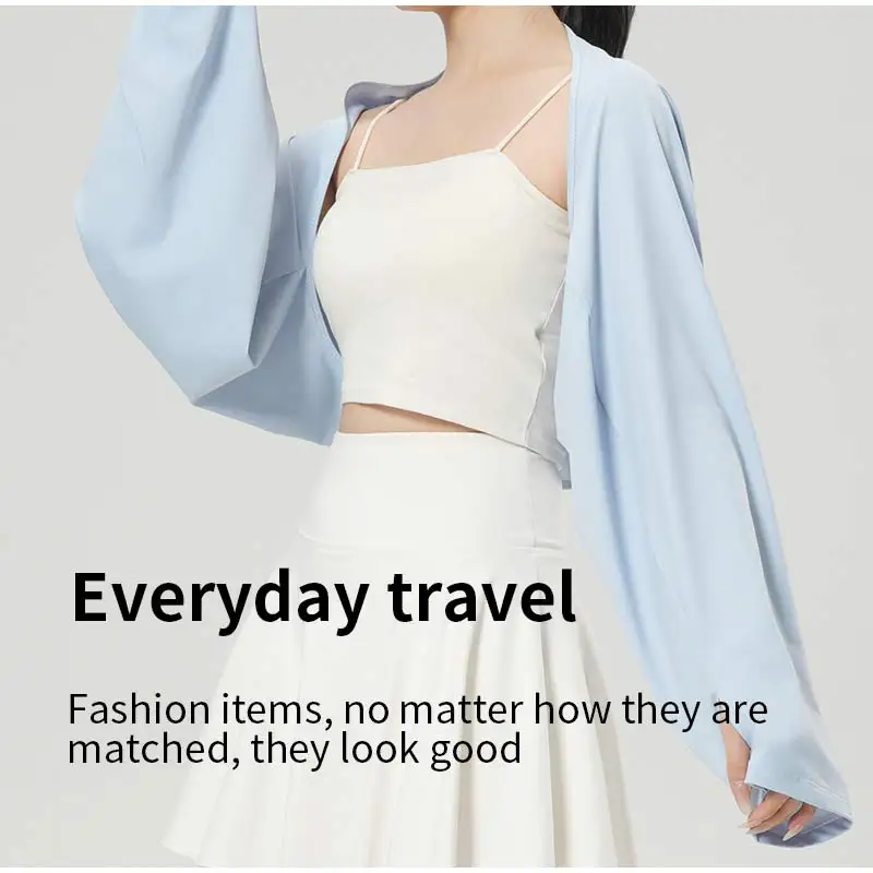 Women Cooling Breathable Sun Shawl Loose Sleeve UPF Sun Protective for Travel Outdoor Hiking Summer Lightweight Quick Dry Shawl