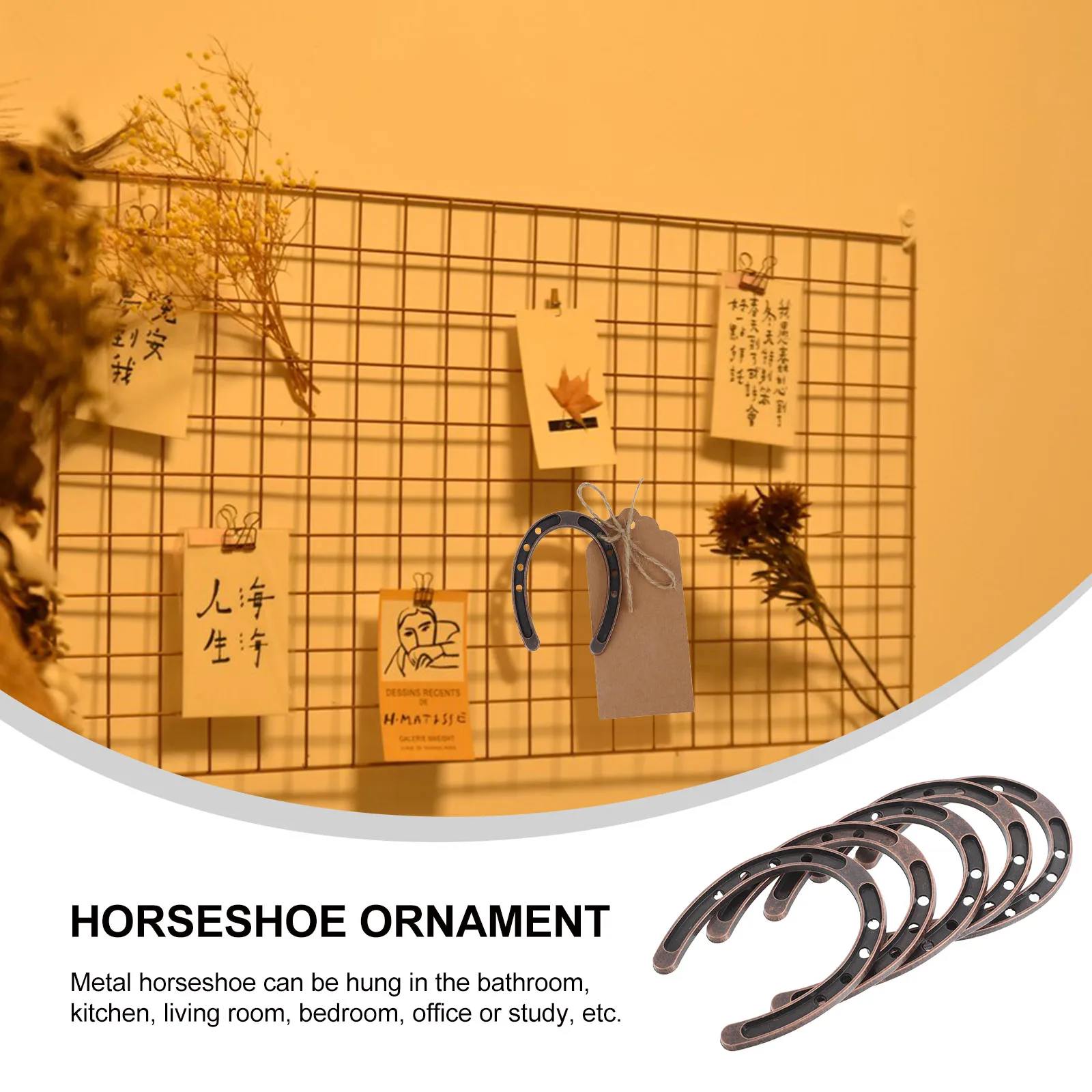 

7pcs Mini Horseshoe Charms Metal Lucky Pendant For Western Party Wedding Decor Cowboy Theme Craft Supplies Keychain Wall