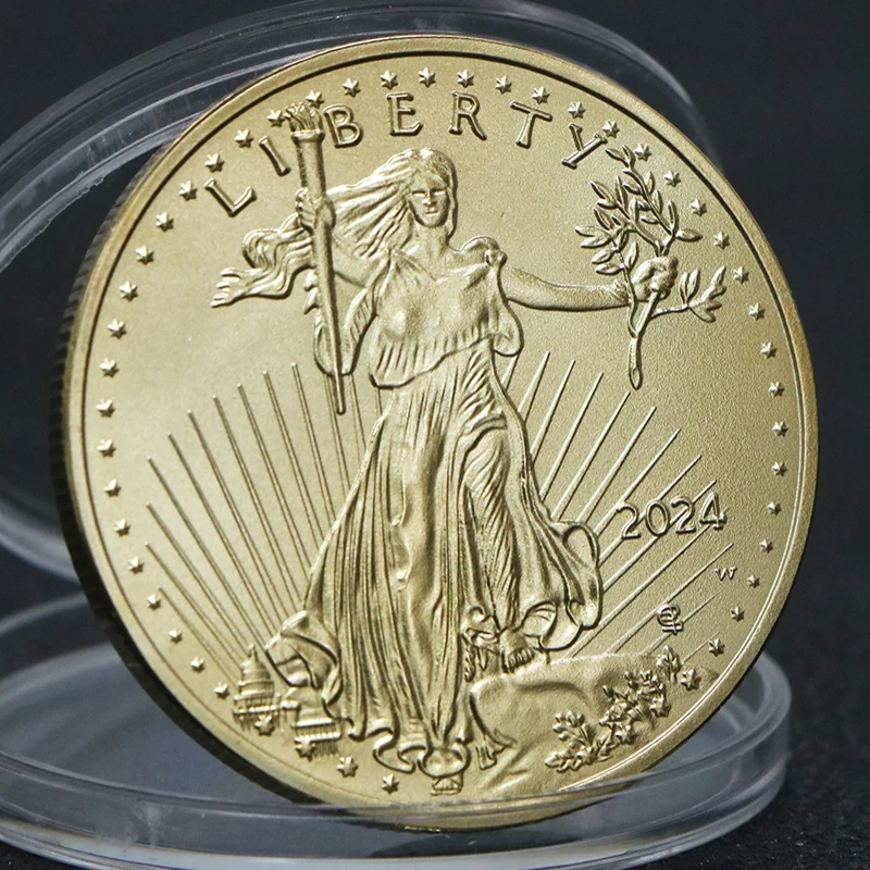 2023/2024 الولايات المتحدة الأمريكية الحرية النسر 50 دولار عملة الأمريكية غرامة عملة ذهبية المقتنيات ديكور المنزل في الله نحن نثق بهدايا عيد الميلاد #4