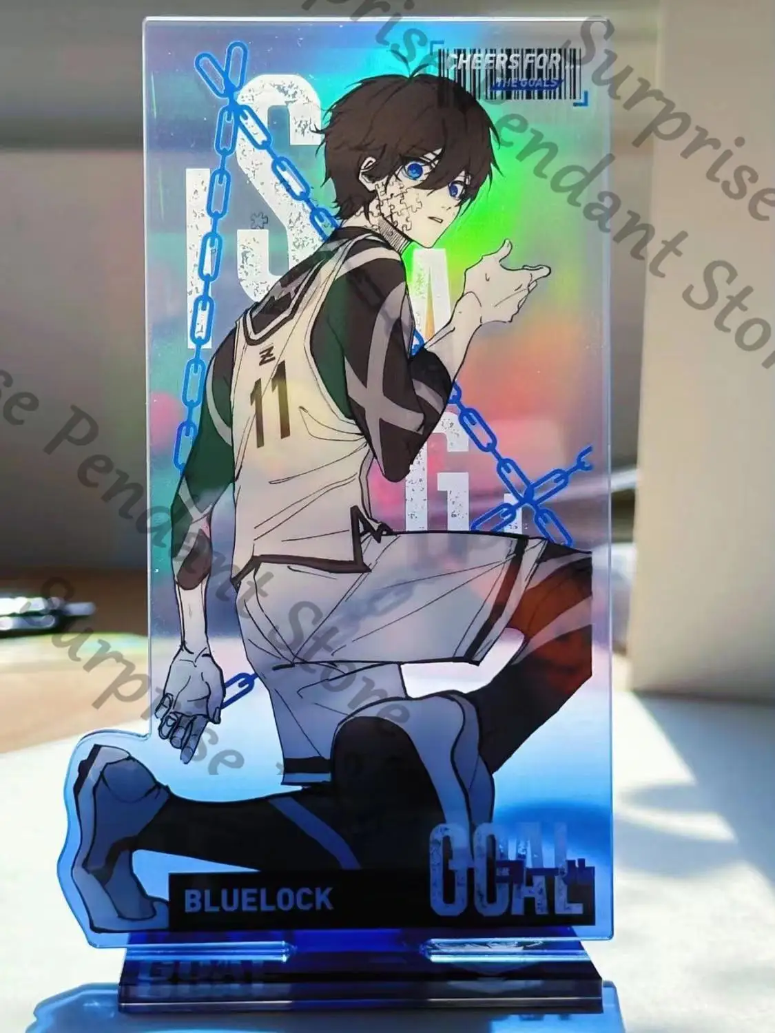 BLUE LOCK 앰비투스 Nagi Seishiro Michael Kaiser 아크릴 레이저 스탠딩 사인 잘 생긴 높은 외관 레벨 데스크탑 장식품