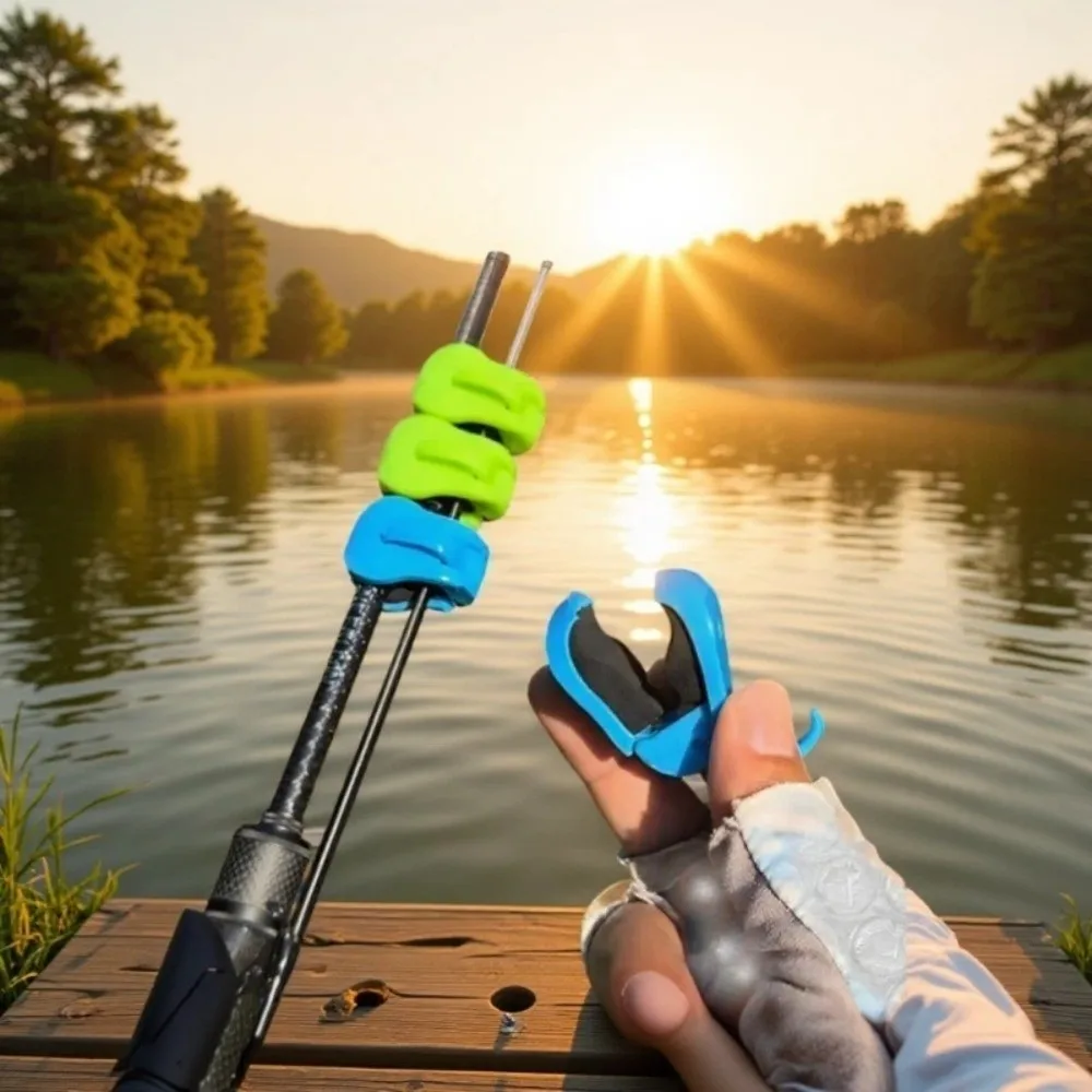 5pcs Anti Slip Fishing Rod Holder Grip Anti-collision Protective Fishing Rod Clip Multifunction Quick-Attach