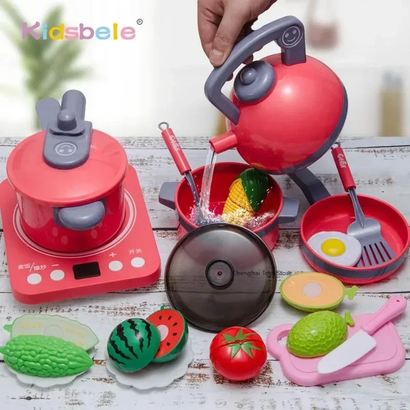 Giocattoli da cucina per bambini simulazione cucina casa da gioco giocattoli educativi Mini cucina pentole Pan giochi di imitazione giochi di ruolo giocattoli