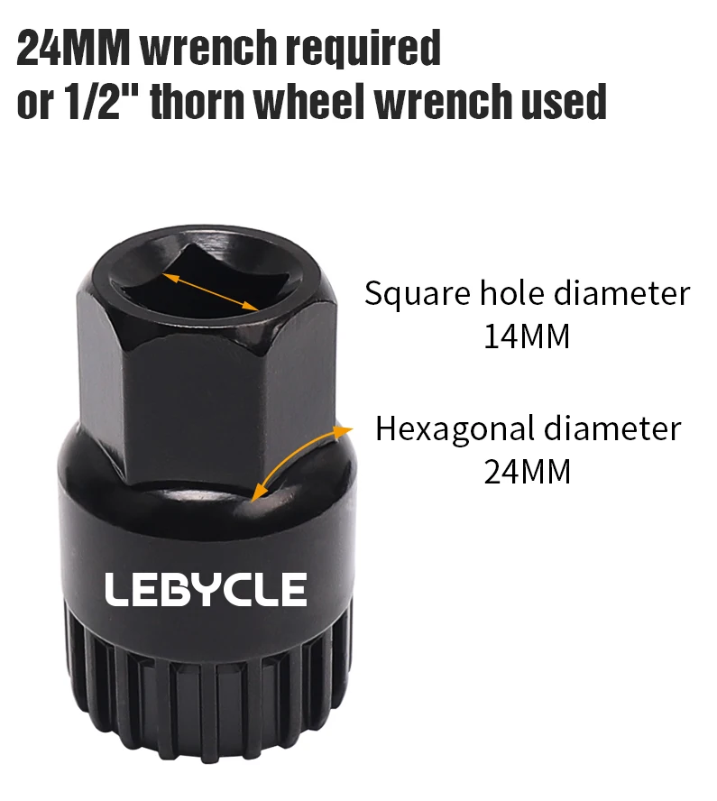 Lebycle MTB bike removal center axle sleeve square hole center axle removal maintenance tool socket sets