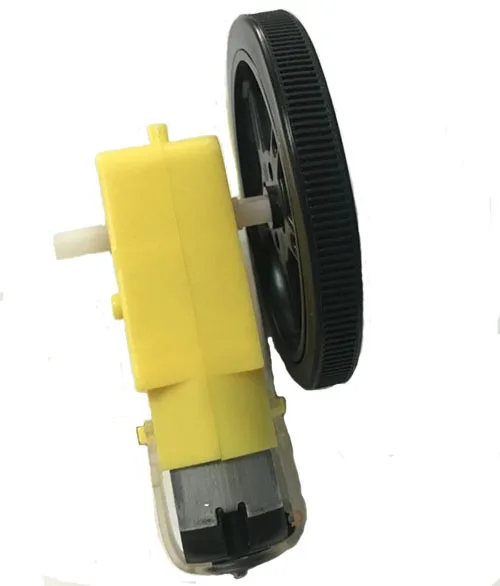 2 個のスマートカーロボットプラスチックタイヤホイール + DC ギアモーター DC 3-6V ロボット用