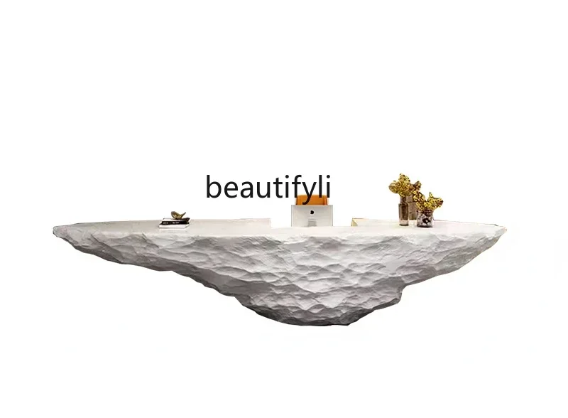 

13Paint front desk FRP reception desk Beauty salon Modern special-shaped creative service bar