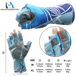 Guantes de pesca Maximumcatch medio dedo antideslizantes transpirables