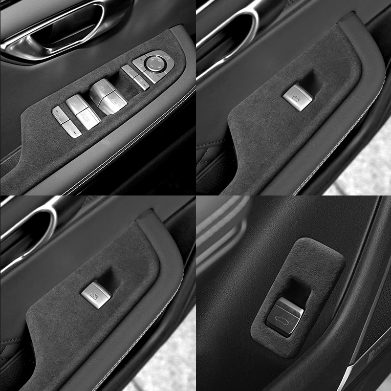 Car Window Lift Button Control Panel Armrest Frame Automotive For BYD Han EV stickers Interior Accessories Cover Trim