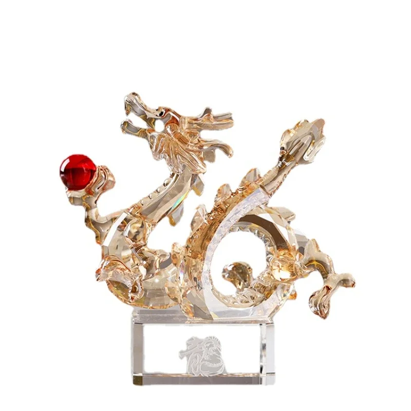 Crystal Flying Dragon Decoration Gift Box Christmas gifts living room office desktop home decoration  Sculpture handicrafts