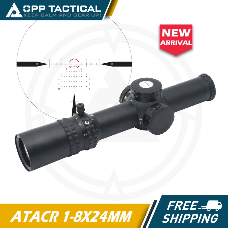 

Tactical Rifle Hunting Sight Nitrogen Filled Full Optics Spotting Scope ATACR 1-8X24mm First Focal Plane LPVO Mil Spec Ver.