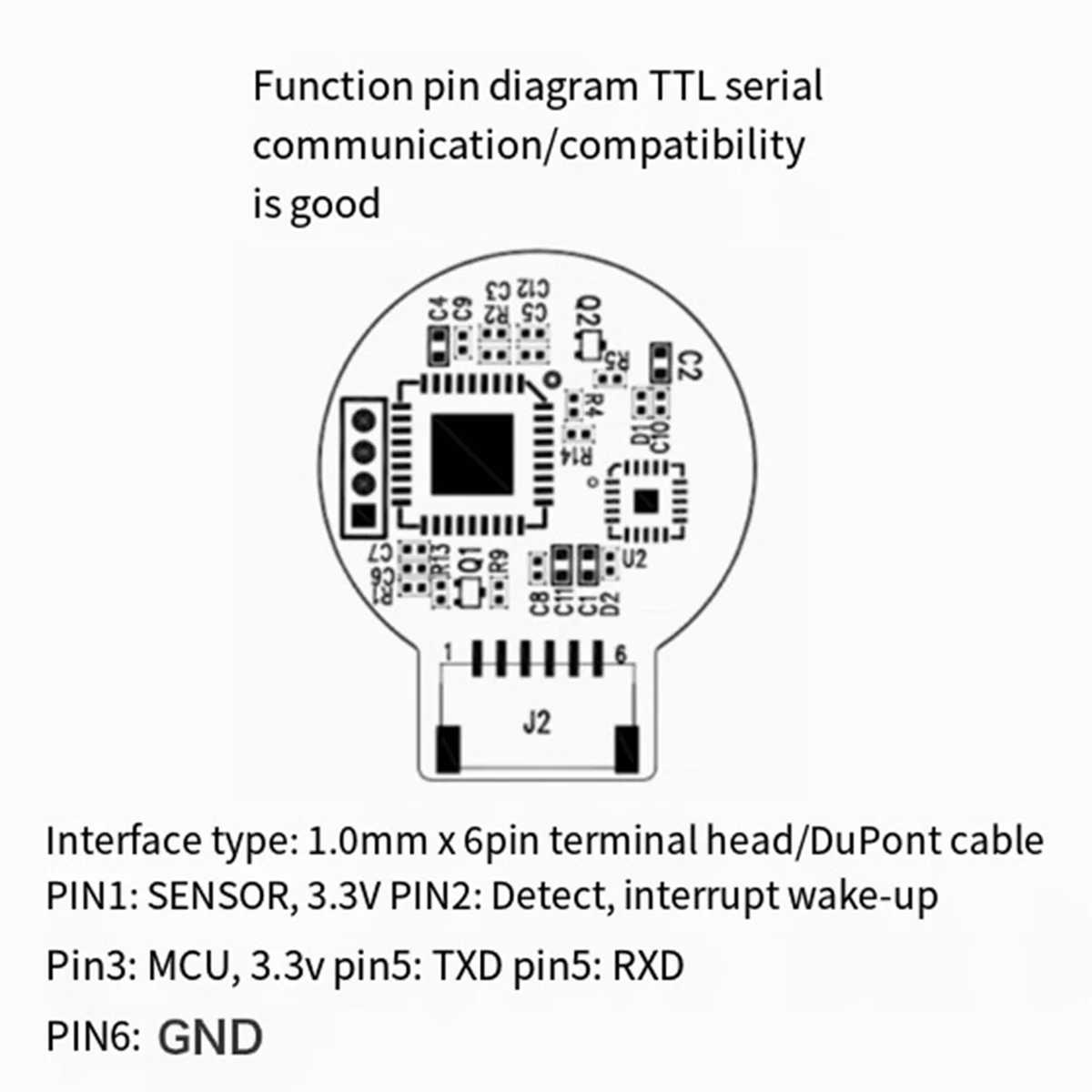 ZW0919 Semiconductor Fingerprint Identification Module ZW0919 Capacitive Touch Fingerprint Door Lock Capture Sensor