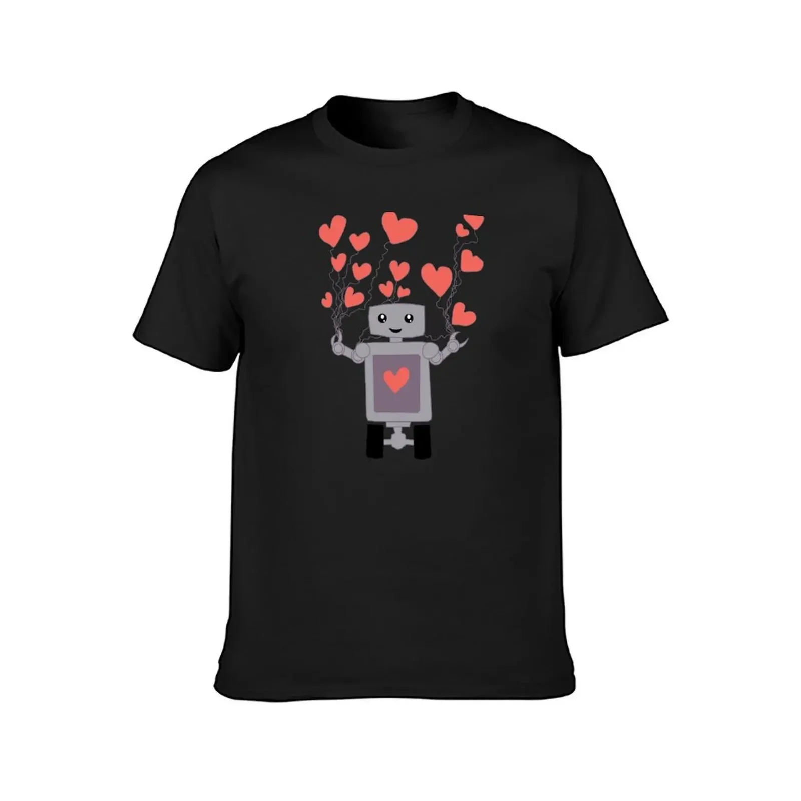 Robot Love T-Shirt Funny t-shirts Aesthetic clothing basketball graphic tees plain black t shirts men