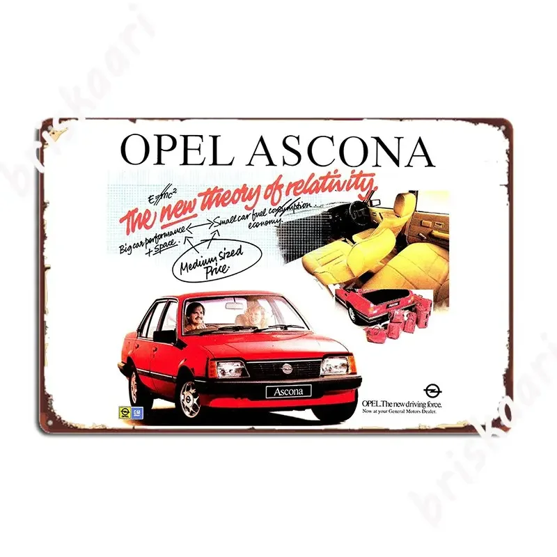 Opel Ascona Advert Poster Metal Plaque Custom Wall Pub Poster Tin Sign Posters