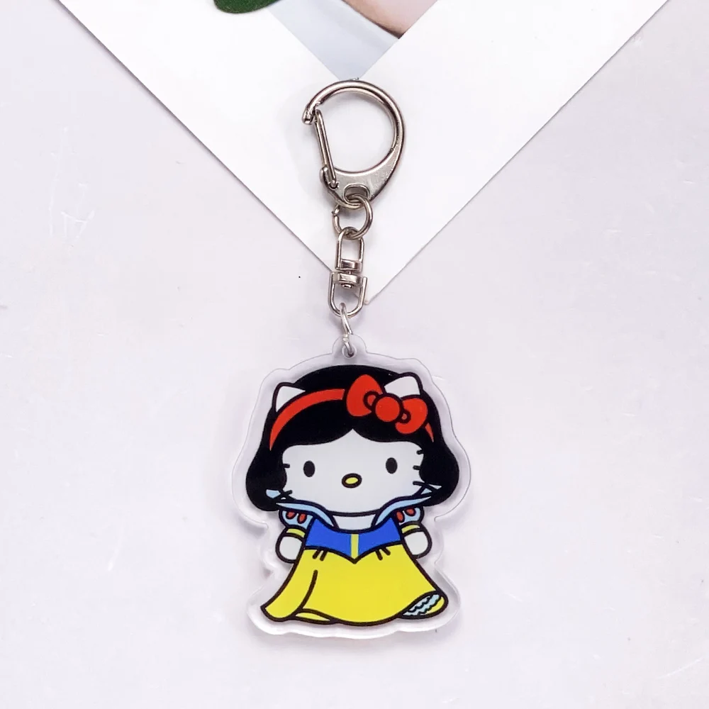 سانريو X مرحبا كيتي الأميرة الاكريليك سيارة المفاتيح اكسسوارات حقيبة سحر جميل على ظهره قلادة الإبداعية كيرينغ هدايا لمحبي #4