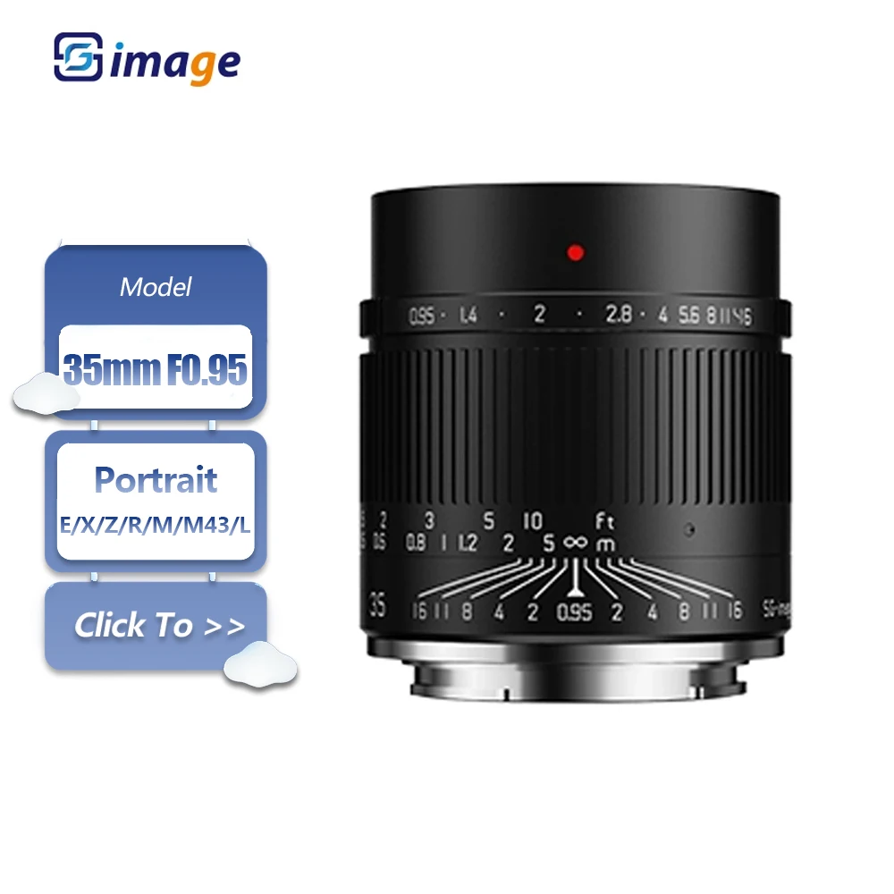 

SGimage APS-C 35mm F0.95 Large Aperture Manual Focus Camera Lens for Portrait Photography with Sony E Z Canon RF M XF M43 L