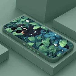 Grass Cat Phone Case For Oneplus 12 12R 11 11R 10 10R 10T 9R 9RT 9 8T 8 7 7T Pro 5G Liquid Silicone Cover