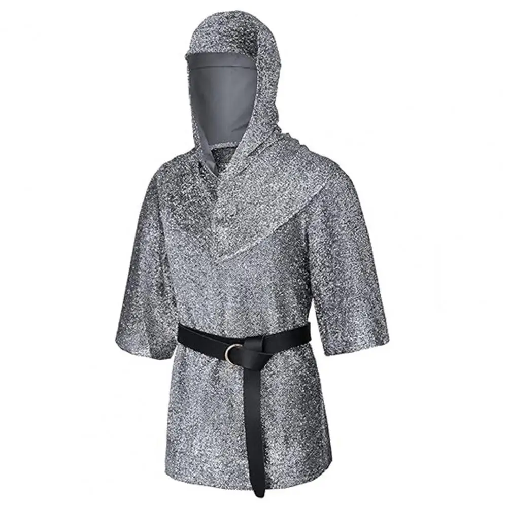 Costume de chevalier des templiers pour adultes, manteau cosplay, ensemble avec cape à capuche, chemise JOShirt, accessoires de cosplay d'Halloween, tenue de templier