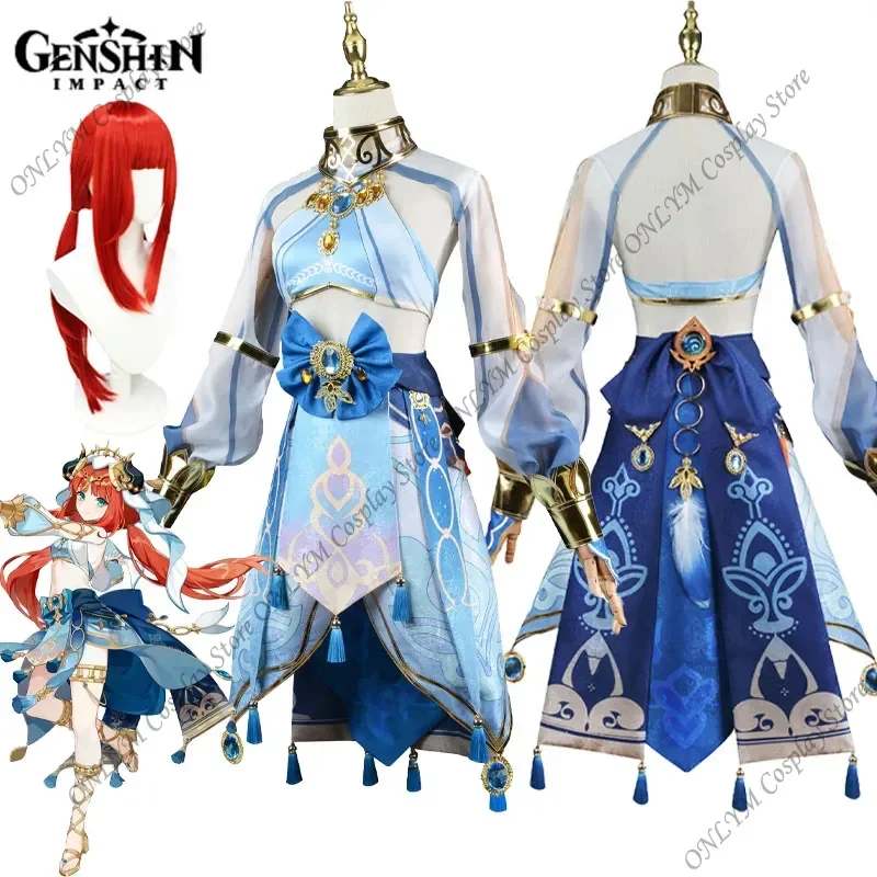 

Игра Genshin Impact Nilou Косплей Костюм Платье Парик Головной Убор Ожерелье Хэллоуин Карнавал Вечеринка Ролевая Игра Униформа Женщины Девушки
