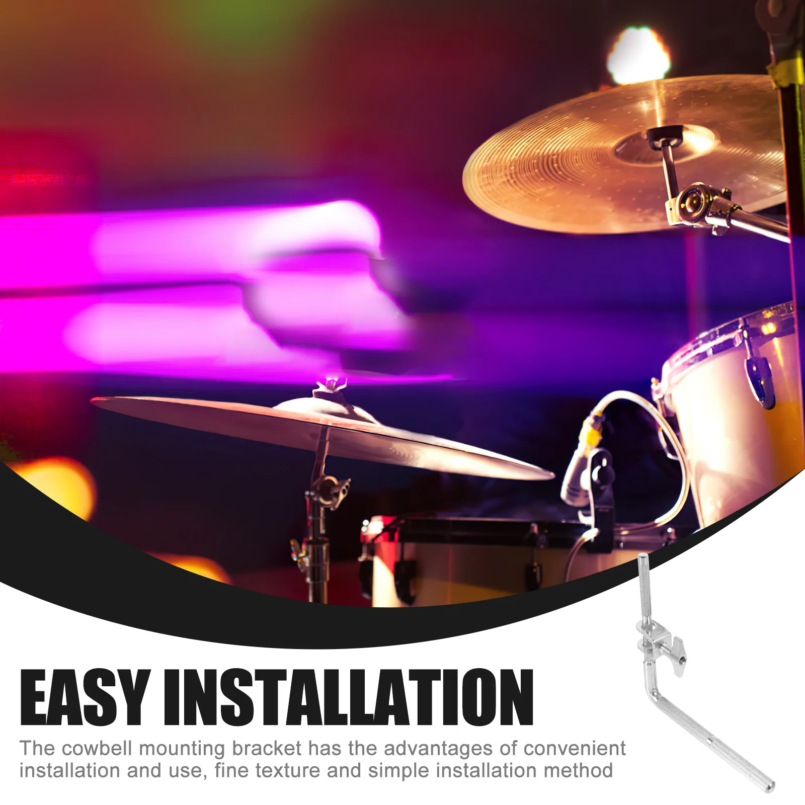

Cowbell Mount Bracket Metal Support Clamp For Bass Drum Right Angle Cowbells Durable Holder Extension Mounting Hardware Drum Set