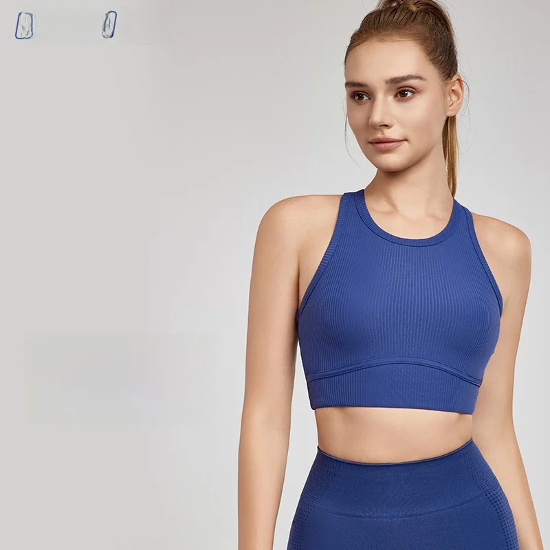 

Женский спортивный жилет с нагрудными подушечками, универсальный короткий топ без рукавов для йоги в европейском и американском стиле, облегающий крой