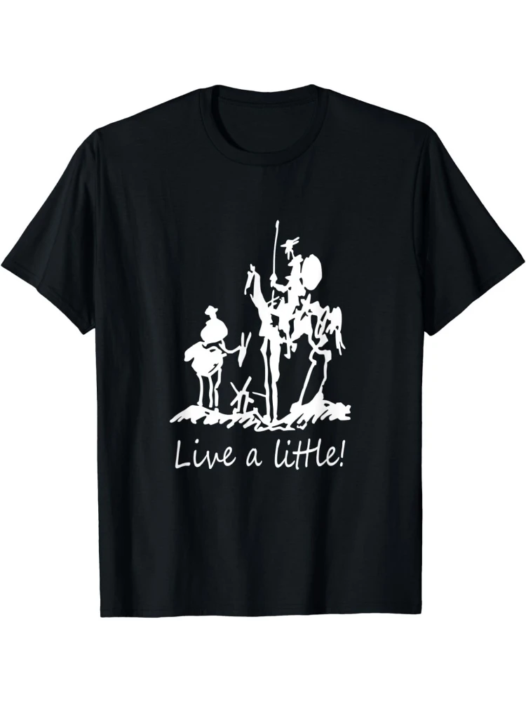

Otavibe Don Quixote, Sancho Pansha, Picasso | Live a little! 100% cotton casual O-neck short sleeve printed T-shirt.