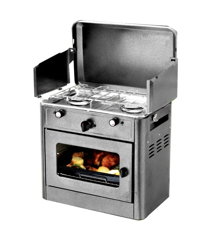 

Luxury Barbecue Folding Gas Cooker Garden 2 Burner Cookware Portable Outdoor Camping Gas Oven With Stove