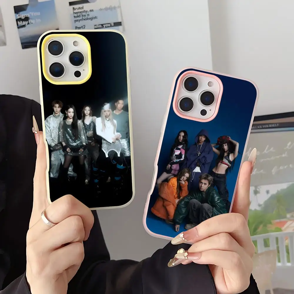 Kpop A-ALLDAY PROJECT ADP Phone Case 2-in-1 Detachable for iPhone 17-12 Clear Case Multi-Color Card Holder Soft TPU