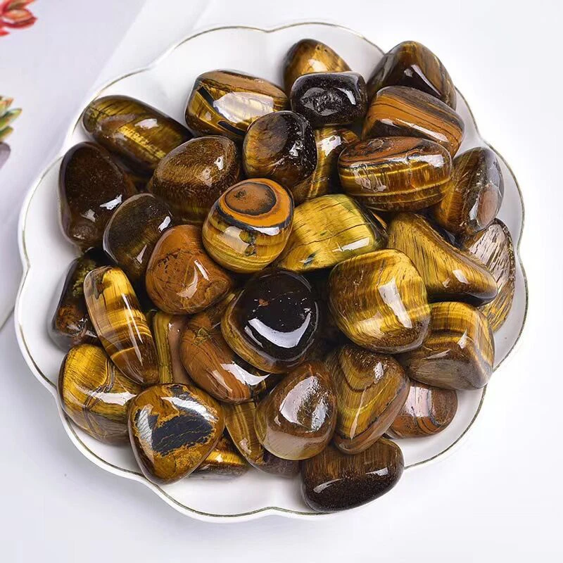 100% Natural Large Size Tiger Eye Stone And Quartz White Crystal Stone Healing Specimen Home Decor 15-30mm