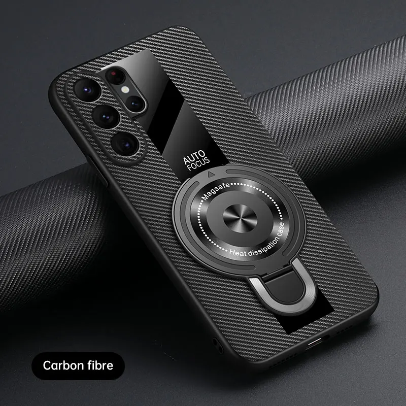 

Case for Samsung Galaxy S26 Ultra S26 Plus magnetic ring holder luxury silicone sheepskin leather plexiglass Pu premium cover