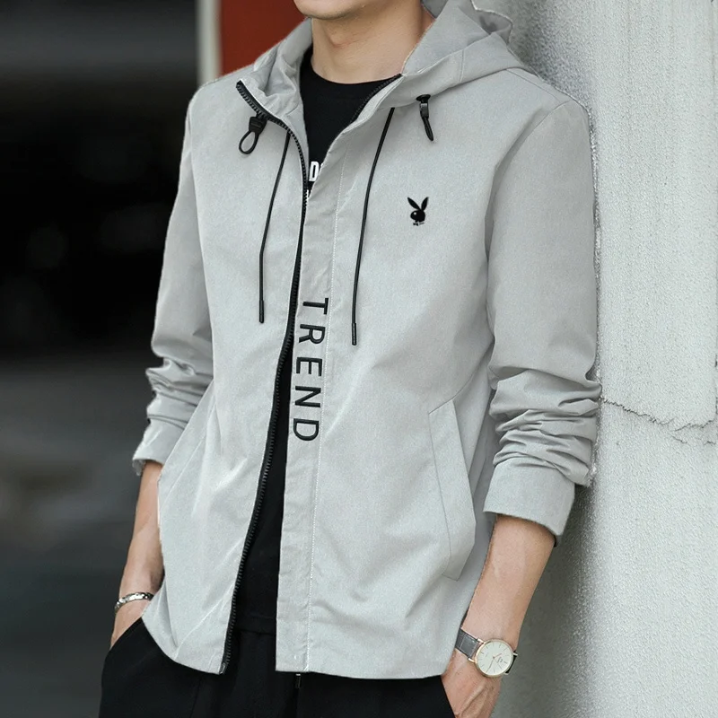   ربيع 2025 الرجال عادية مقنعين Jaet العصرية الشارع الشهير معطف طويل سستة إغلاق فضفاضة تناسب الخريف Faion ملابس خارجية