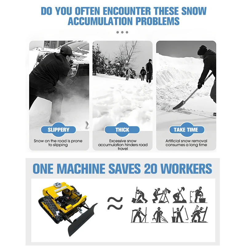 أسعار الجملة 550mm-1000mm شعبية تتحرك اللاسلكية تنظيف الثلوج والعتاد تنوعا منظف الثلج